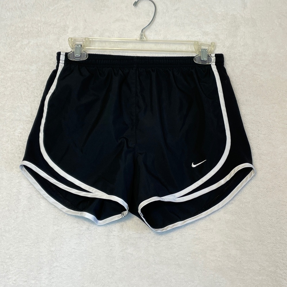 Nike Dri Fit Running Shorts Black White Athletic Gym Workout XS